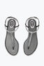 DIANA BLACK SANDAL WITH CRYSTAL BAGUETTE