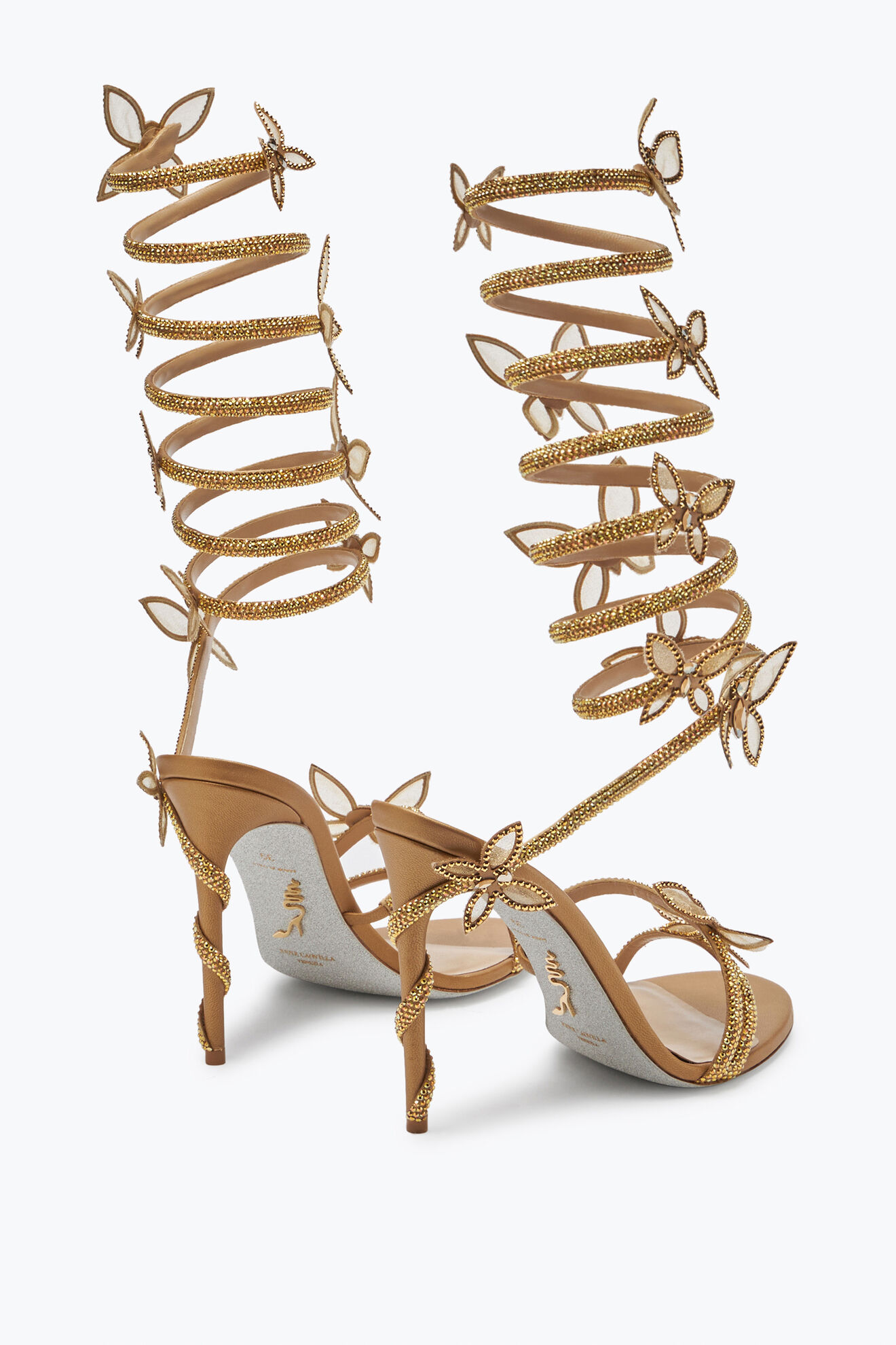 Margot Butterfly Crystal Gold Sandal 105 Sandals in Gold for Women ...