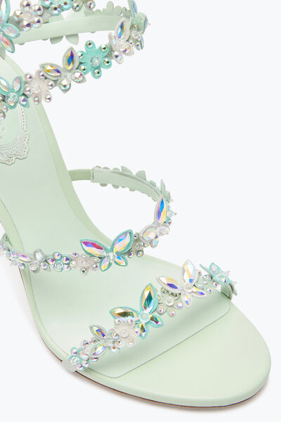 mint green dress sandals Heeled Sandals Pale Green Sandals Lime Green Strappy Heeled Sandals With Gold Buckle- Lime Green Kitten