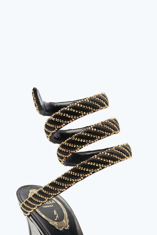 Cleo Sandal In Satin Black  105