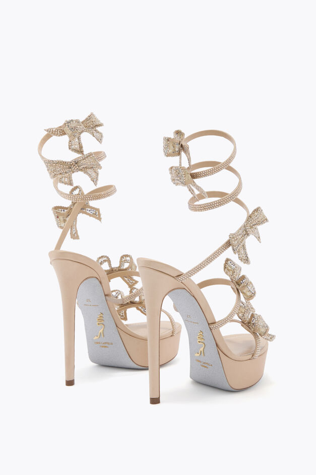 CLEO RIBBON HONEY PLATFORM SANDAL 130