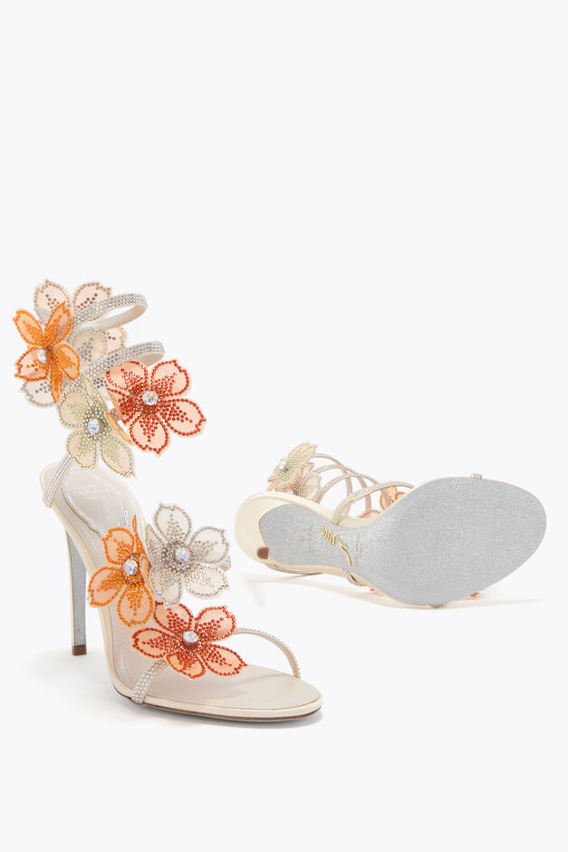 PEACH FLOWER IVORY AND ORANGE SANDAL 105