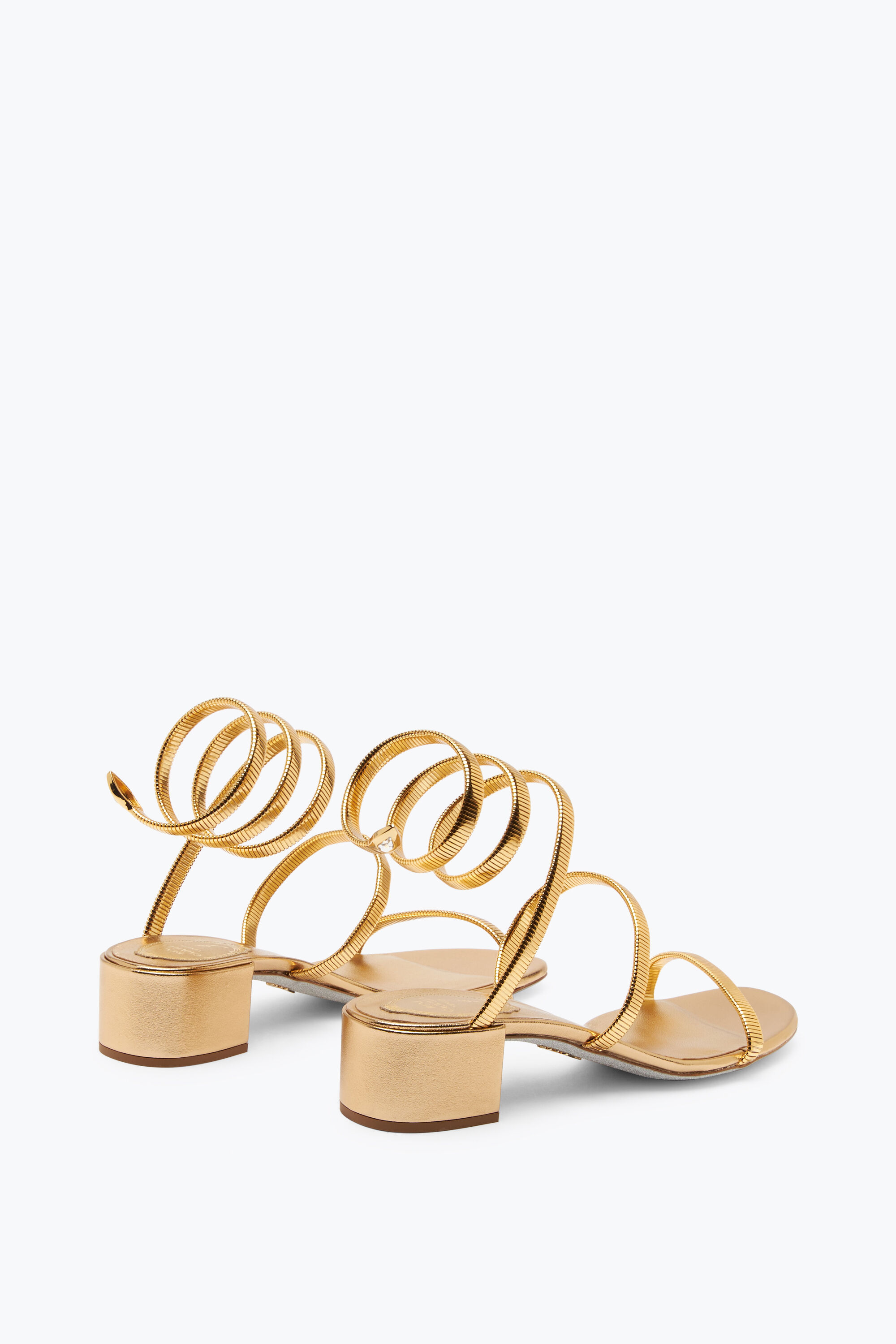 Metallic gold block heel sandals sale