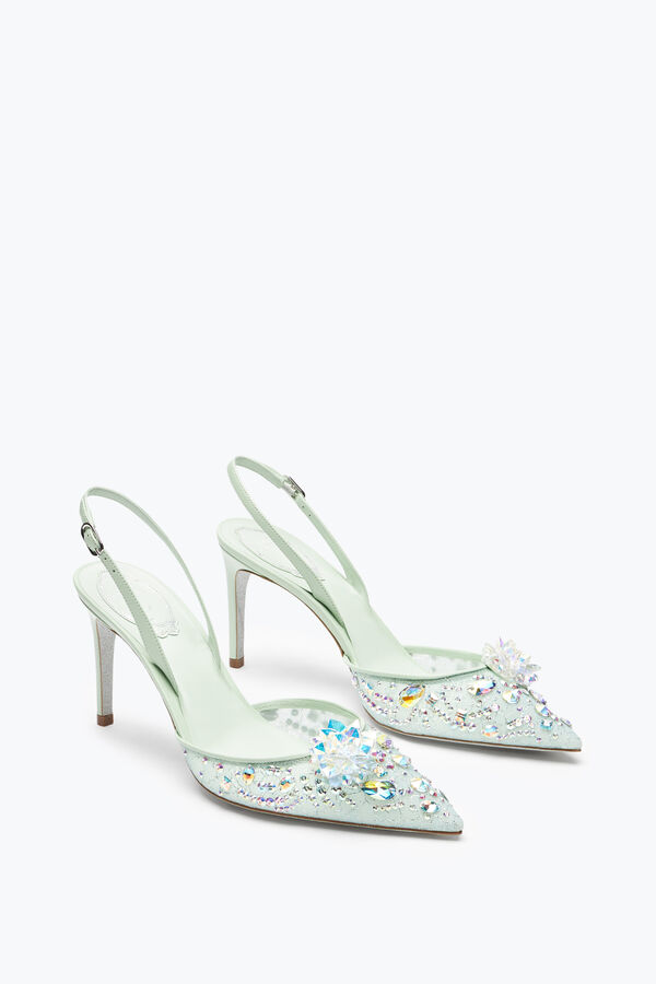 Zapato destalonado Cinderella verde menta 80