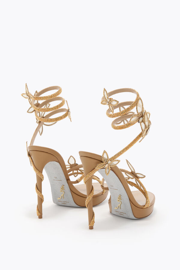 MARGOT GOLD PLATFORM SANDAL WITH BUTTERFLIES 120
