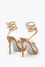 MARGOT GOLD PLATFORM SANDAL WITH BUTTERFLIES 120