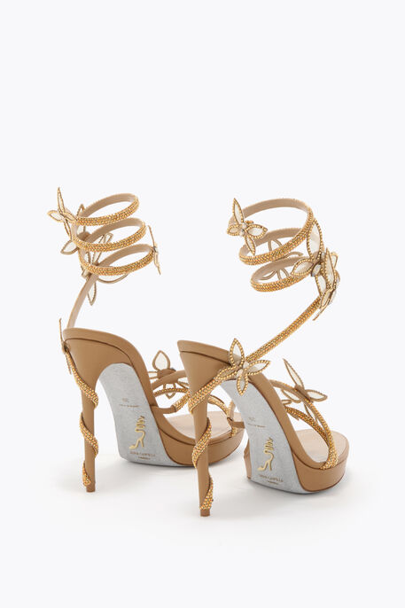 MARGOT PLATEAU SANDALEN 120 IN GOLD MIT SCHMETTERLINGEN MARGOT PLATEAU SANDALEN 120 IN GOLD MIT SCHMETTERLINGEN