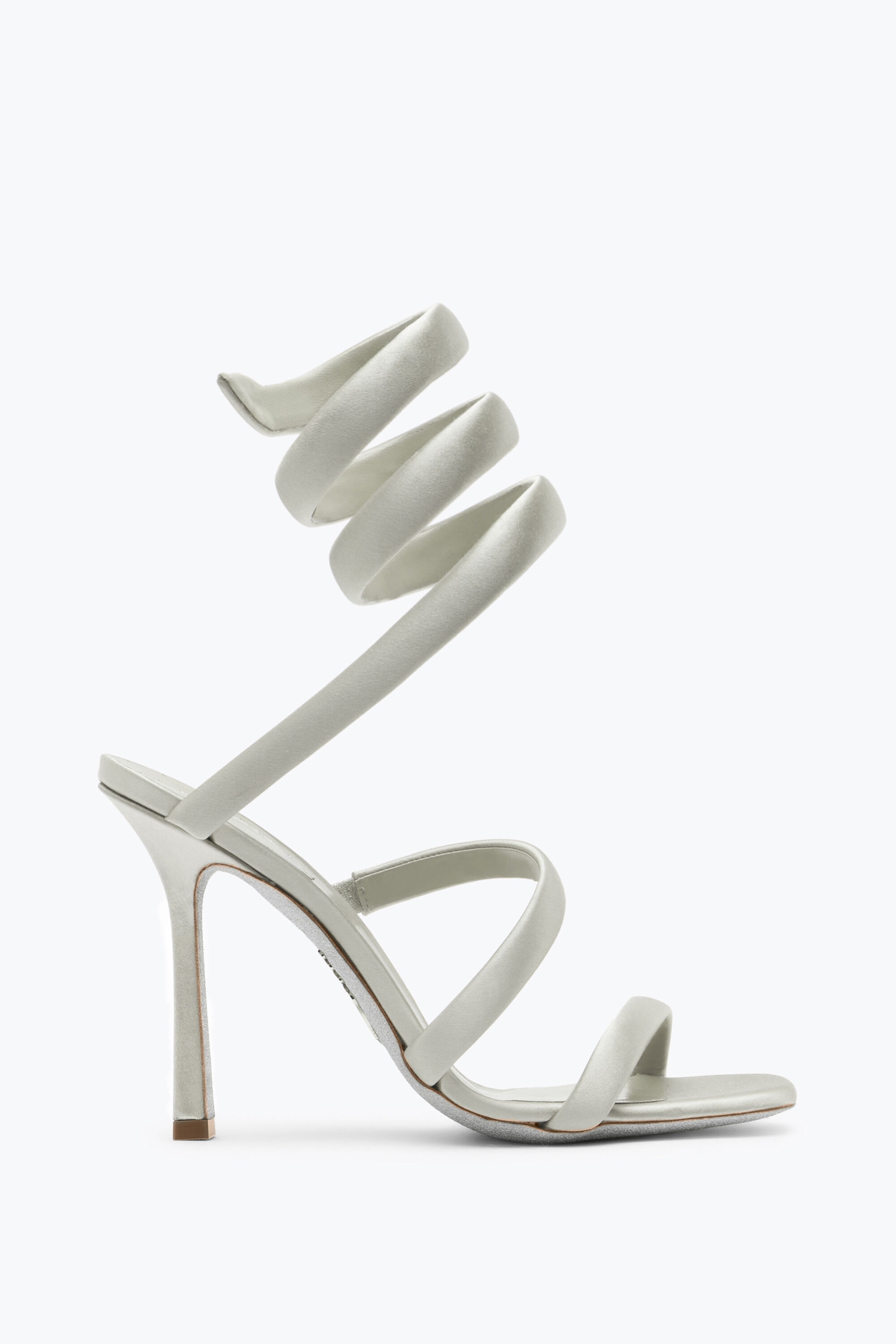 Silver satin sandals online