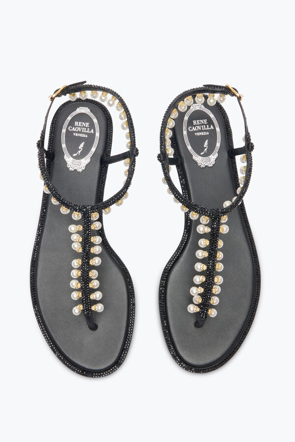 SANDALE DIANA NOIRE AVEC PERLES 10