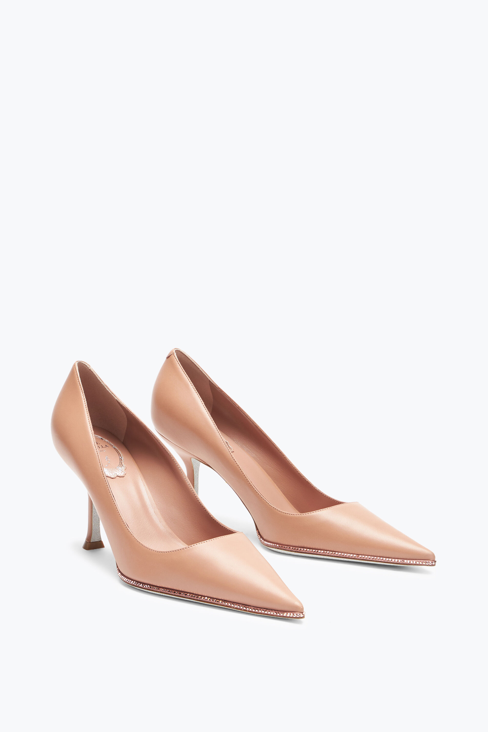 Jeweled Candice Rose Gold Pump 80 Rene Caovilla