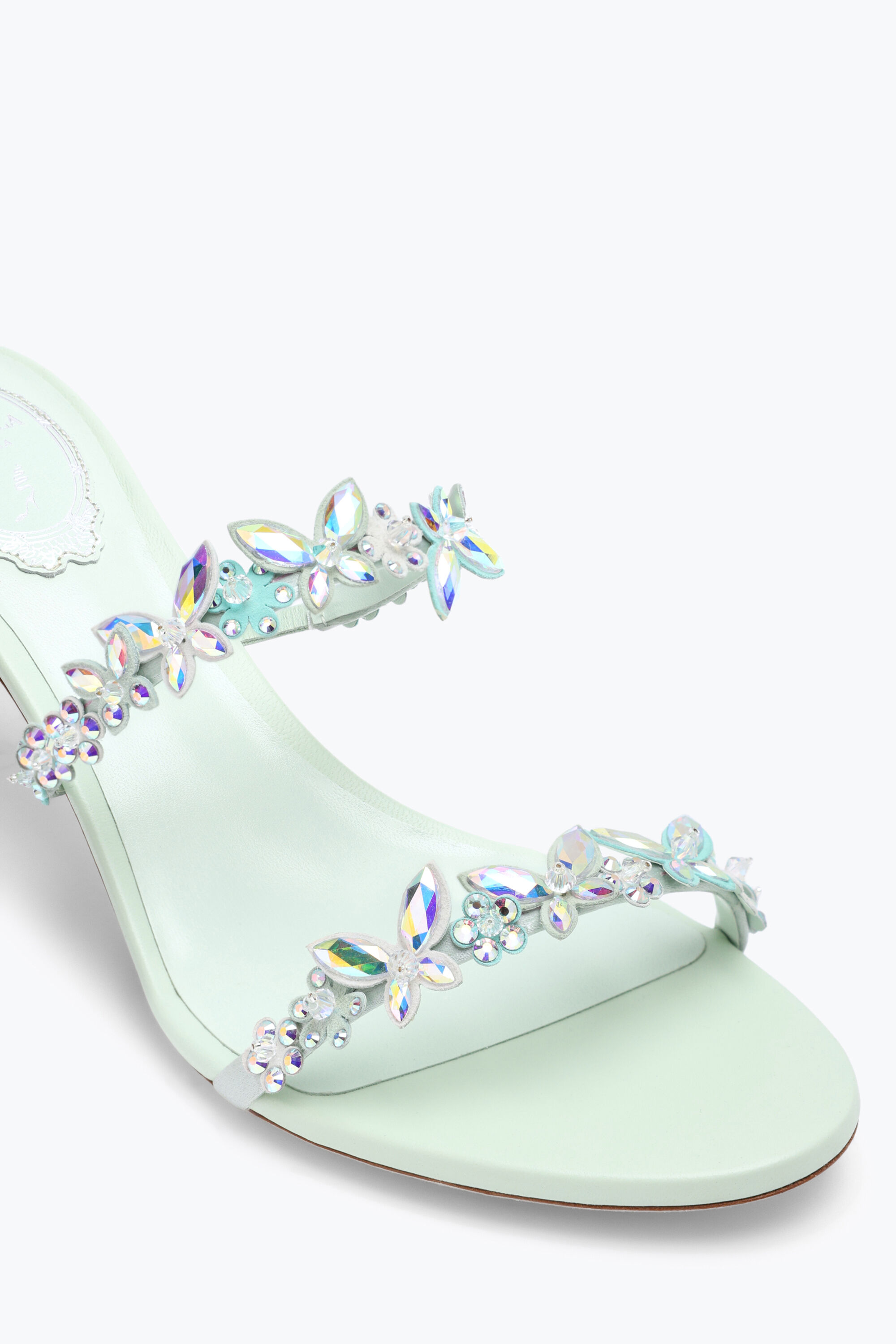 Jeweled Eden Green Mint Mule 60 | Rene Caovilla®
