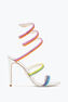 Sandalia Rainbow plateada con cristales multicolores 105