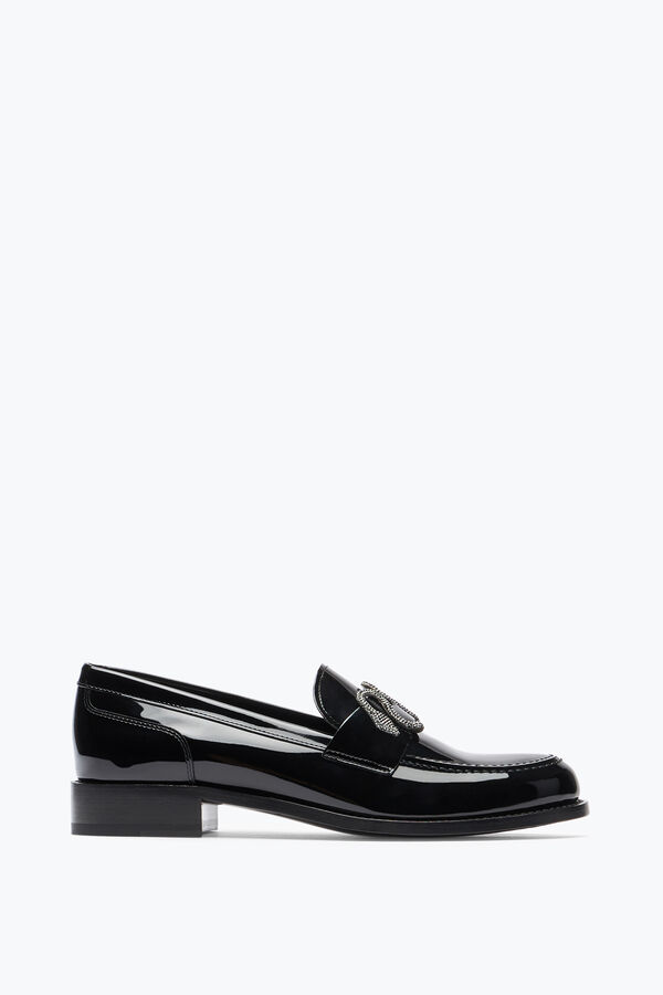 Morgana Black Patent Loafer With Crystals 20