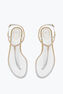 Diana 金色和银色水晶象牙色凉鞋 10