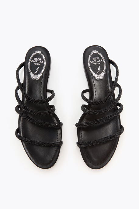 ERIN BLACK FLAT SANDAL 10