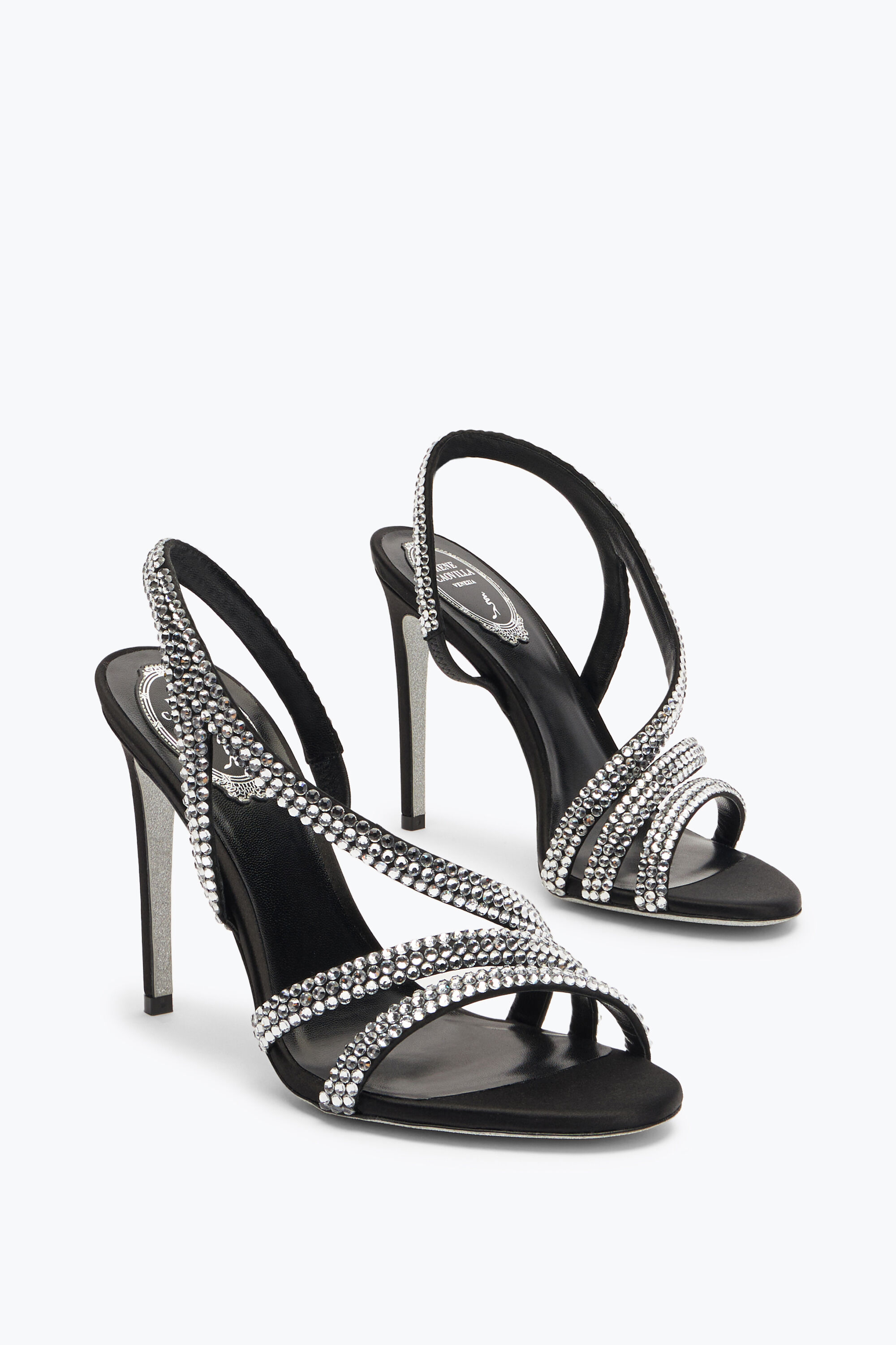 Black silver sandals discount