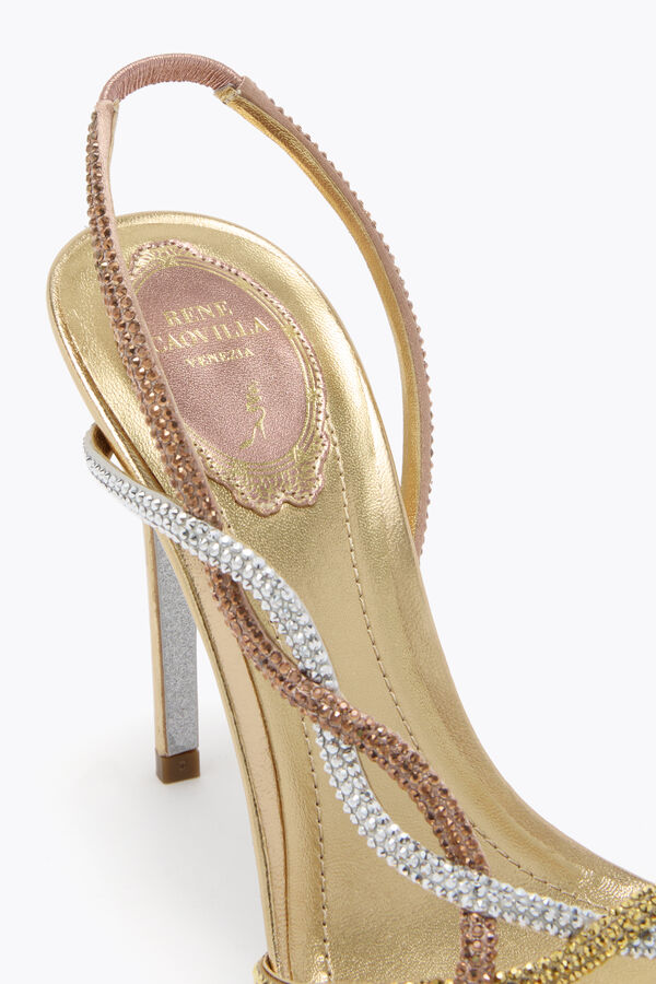 BRAID GOLD SATIN/AURUM-ROSE GOLD STRASS SANDAL