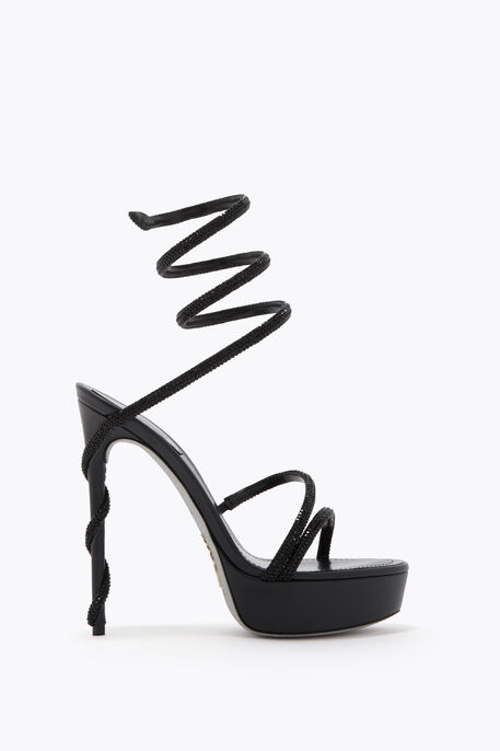 MARGOT BLACK PLATFORM SANDAL 130