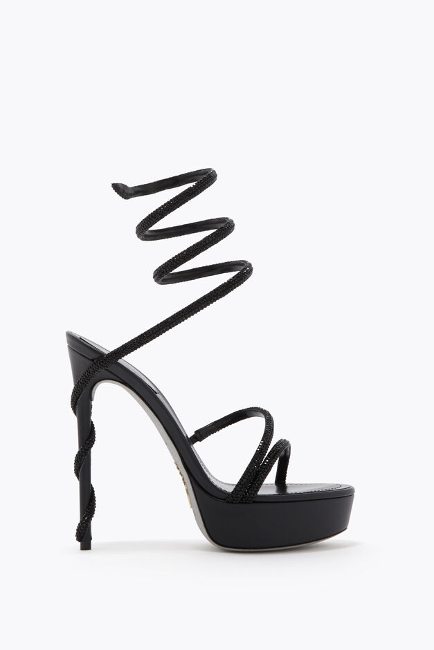 MARGOT BLACK PLATFORM SANDAL 130