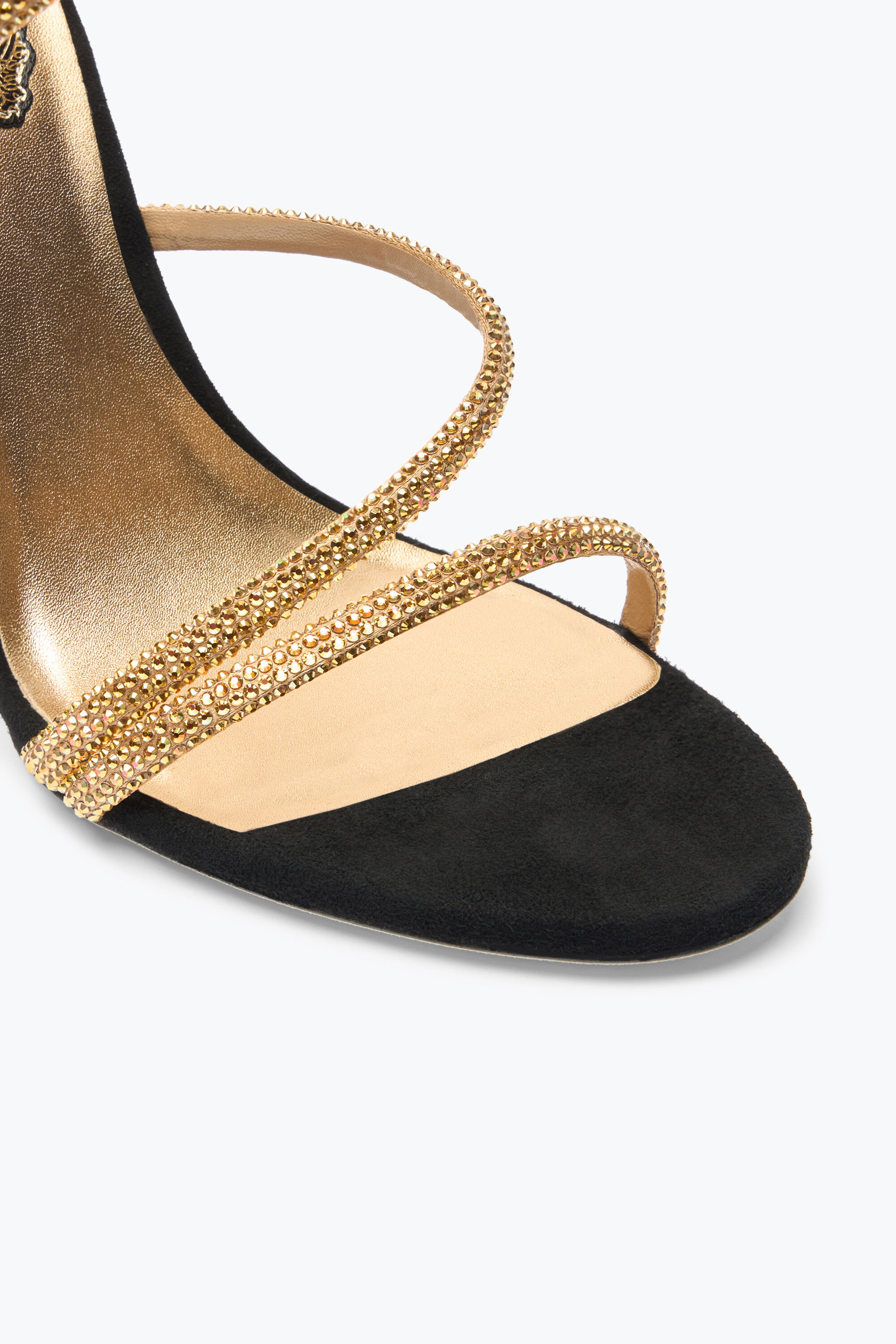 Comfortable And Gold Low Heel Sandals Black Layna - - ZAZOO.PL
