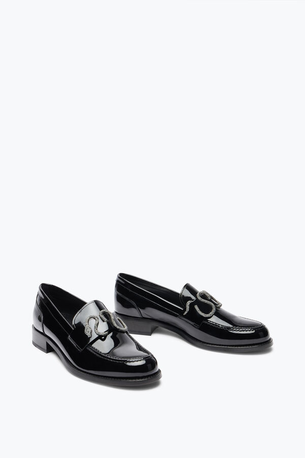 Morgana Black Patent Loafer With Crystals 20