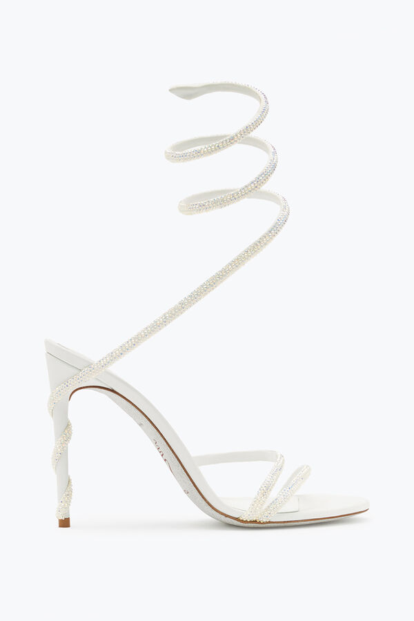 Margot Swarovski White Sandal Jewel Sandals in White for Women | Rene ...