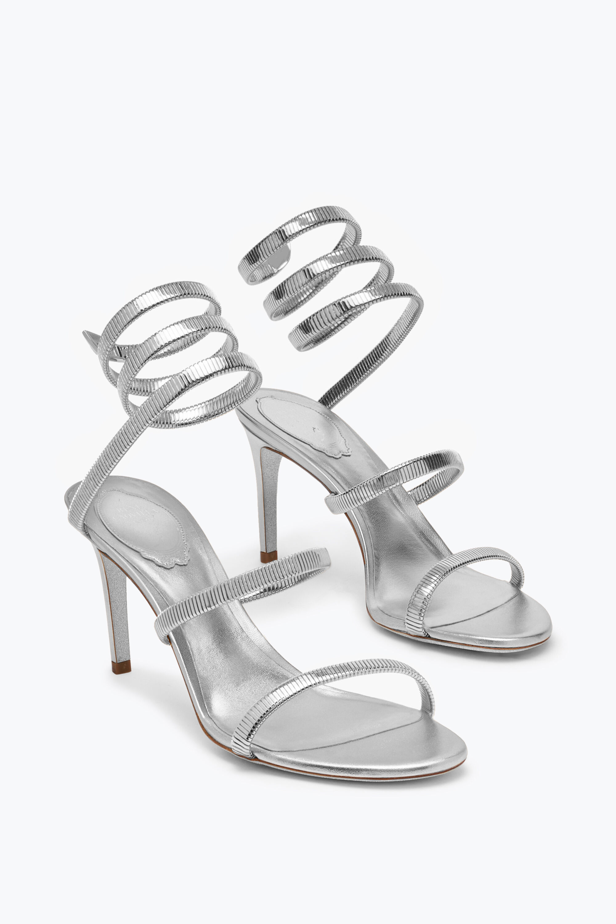 Shiny silver sandals online