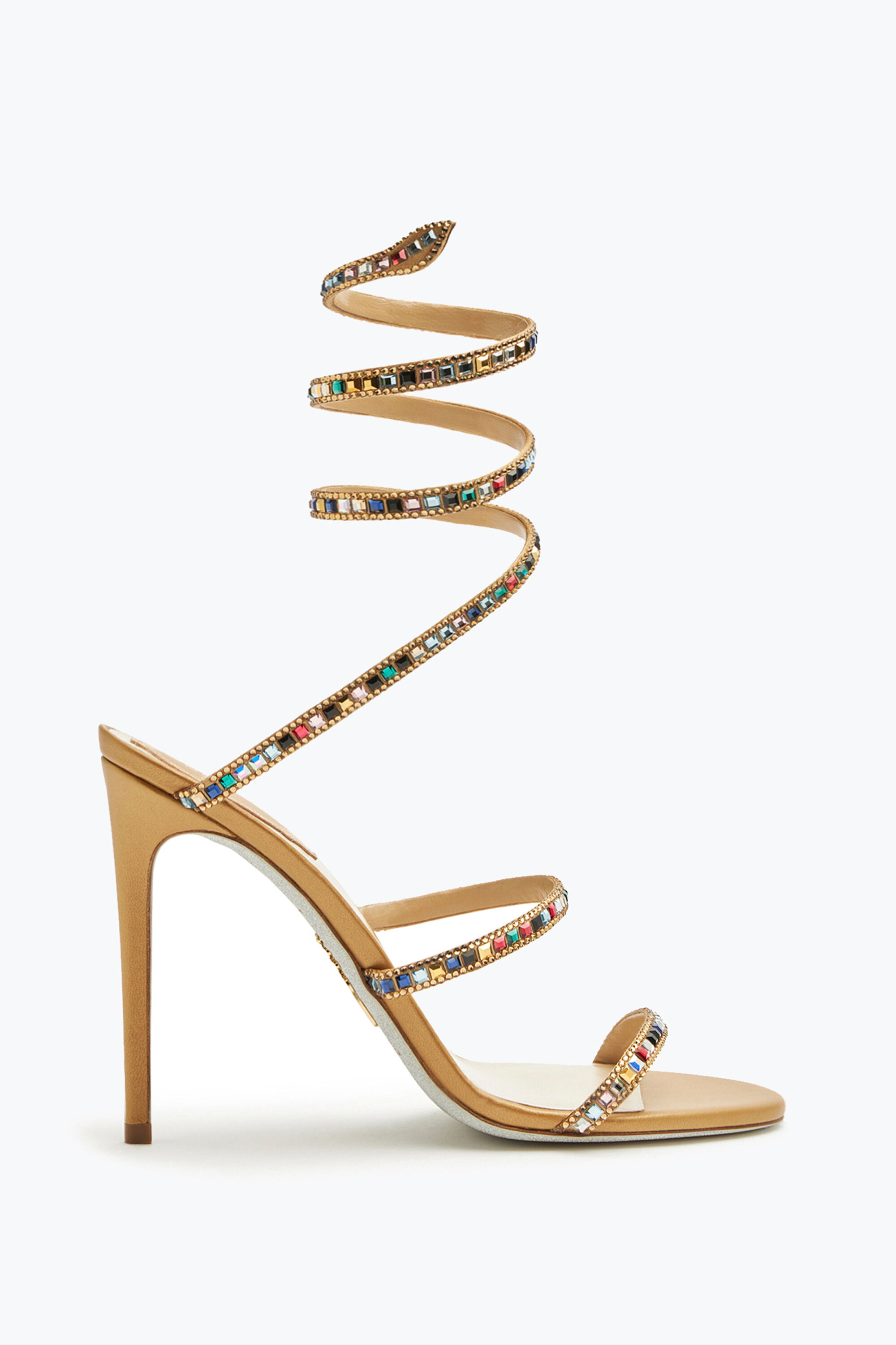 Jeweled Cleo Crystal Gold Sandal 105 Rene Caovilla