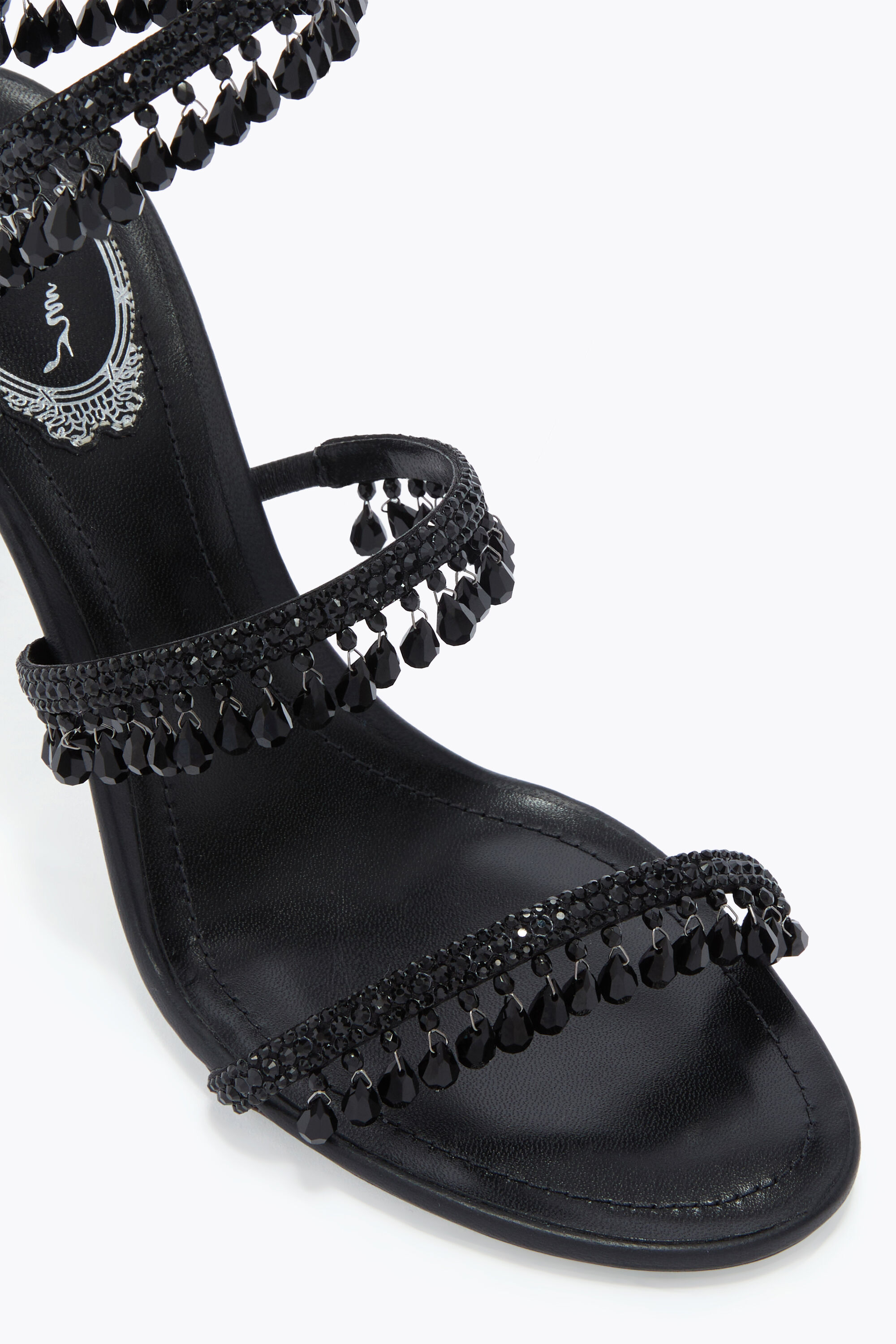 Jeweled CHANDELIER BLACK SANDAL 80 | Rene Caovilla®