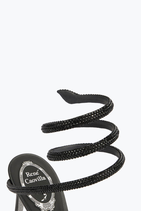 Sandales En Satin Noir Cleo Sandales En Satin Noir Cleo