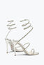 Cleo 银色水晶凉鞋 105