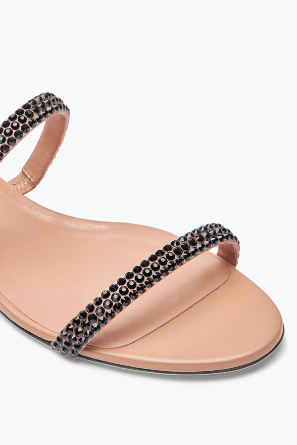 Cleo Havana Flat Sandal With Black Crystals 10