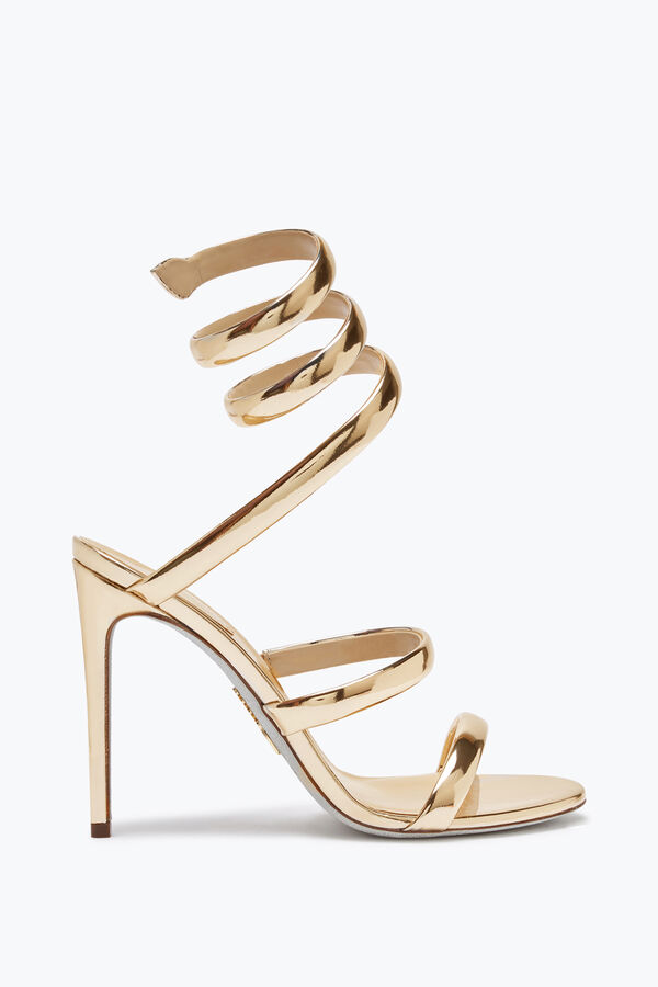 Cleo Sandale 105 in verspiegeltem Gold