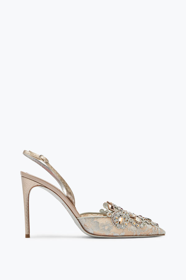 Grey Jewel Slingbacks Veneziana