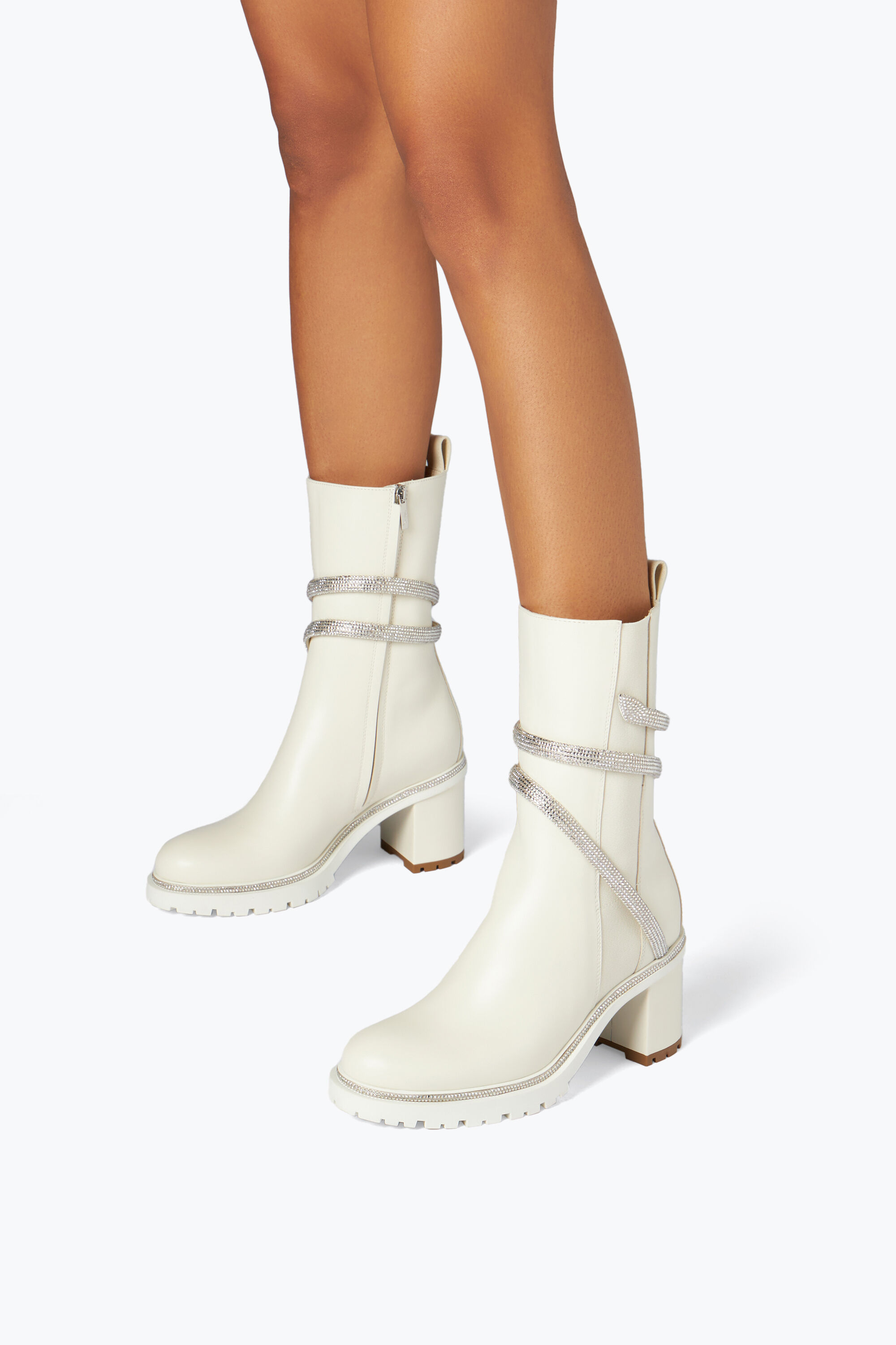 Eclair Zipper Boots Leather White – Elleme