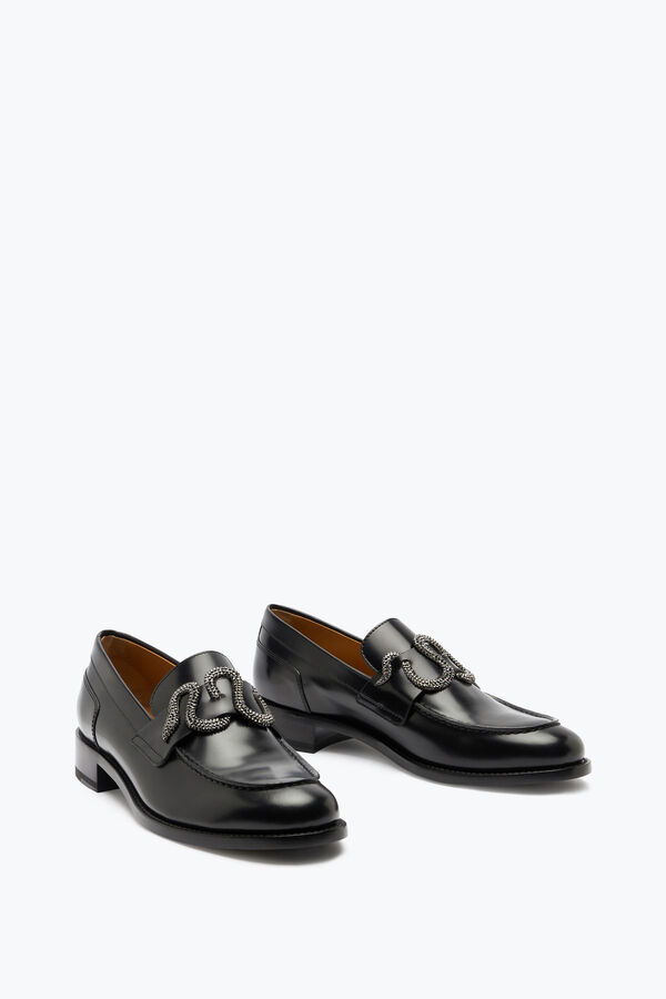 Morgana Black Loafer With Black Matte Crystal 20