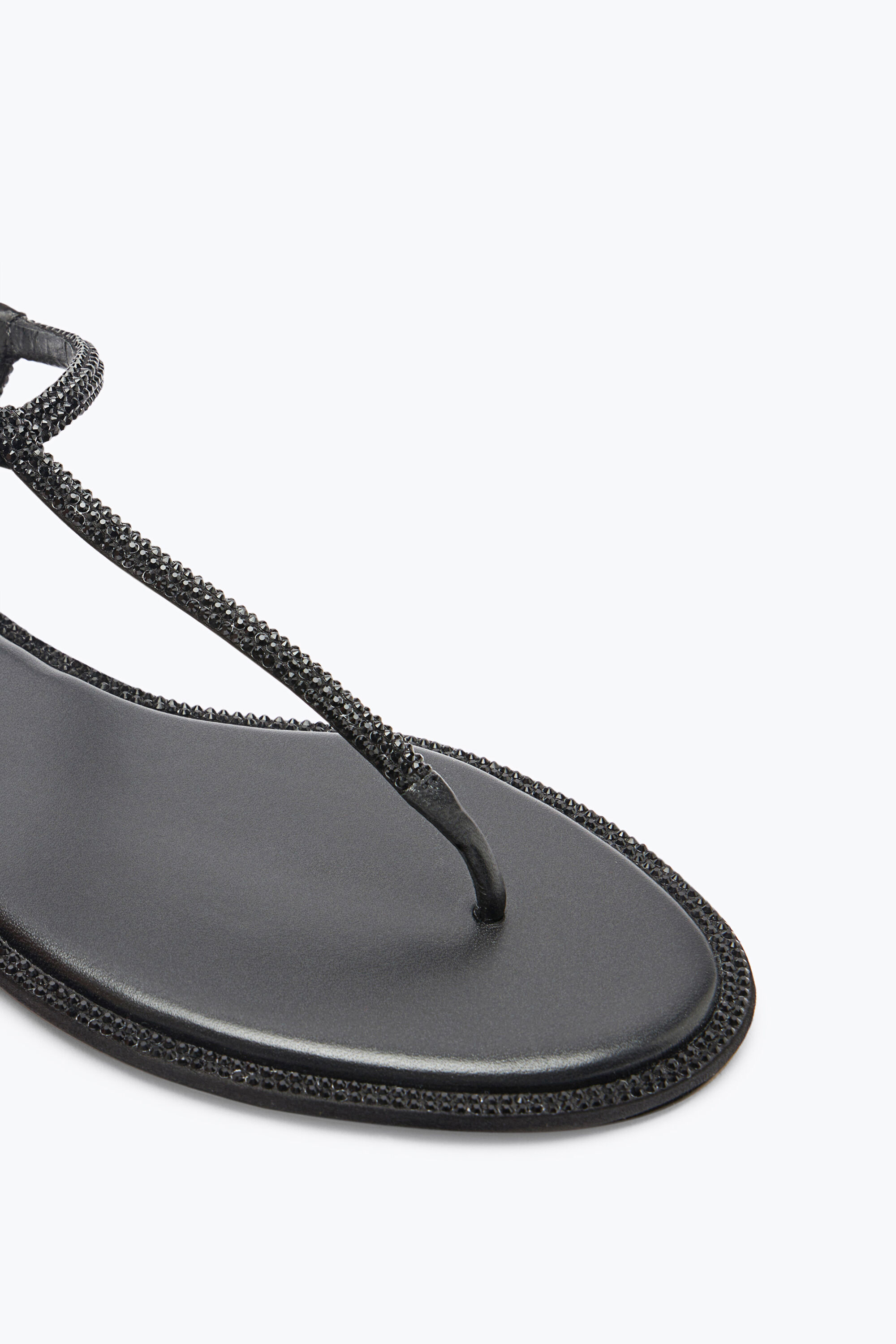 Jeweled Diana Crystal Black Sandal 10 Rene Caovilla