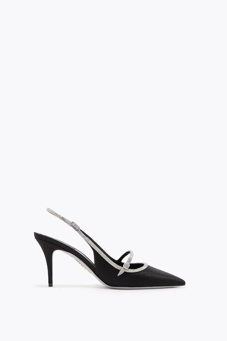LILY BLACK AND SILVER SLINGBACK 80 LILY BLACK AND SILVER SLINGBACK 80