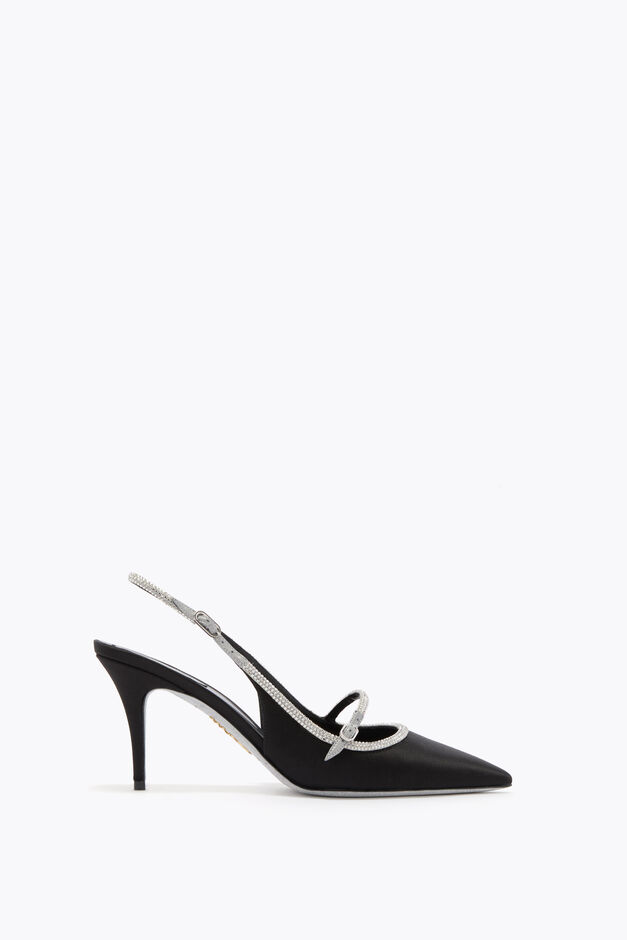LILY BLACK AND SILVER SLINGBACK 80 LILY BLACK AND SILVER SLINGBACK 80