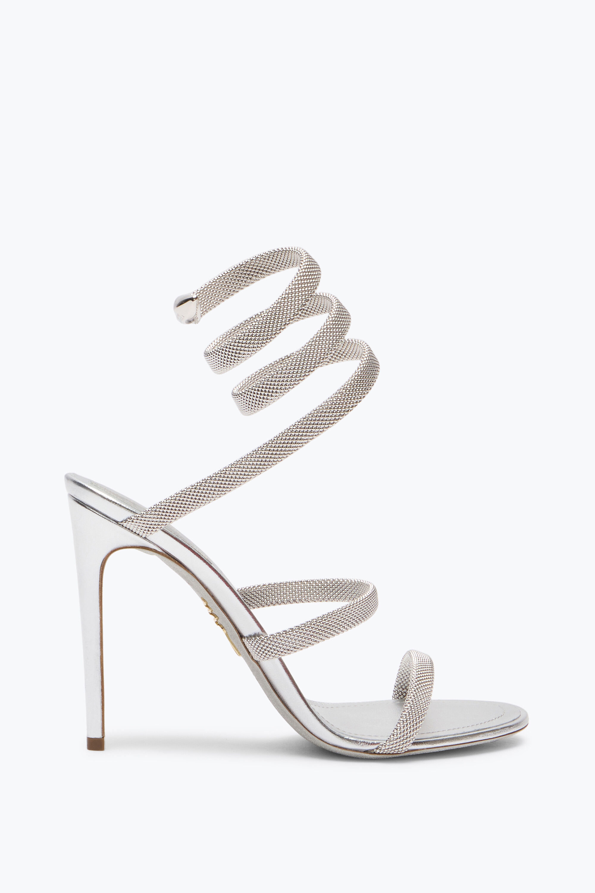 Jeweled Trigold Cleo Silver Sandal 105 | Rene Caovilla®