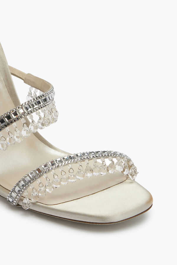 珍珠灰色水晶凉鞋Chandelier 105