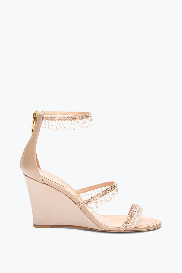 CHANDELIER POWDER PINK WEDGE SANDAL 80 CHANDELIER POWDER PINK WEDGE SANDAL 80