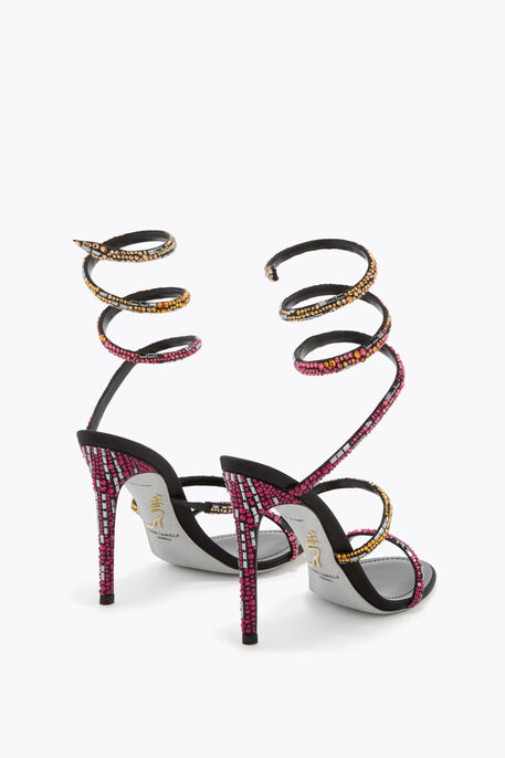 CLEO BLACK SANDAL WITH SWAROVSKI CRYSTALS 105