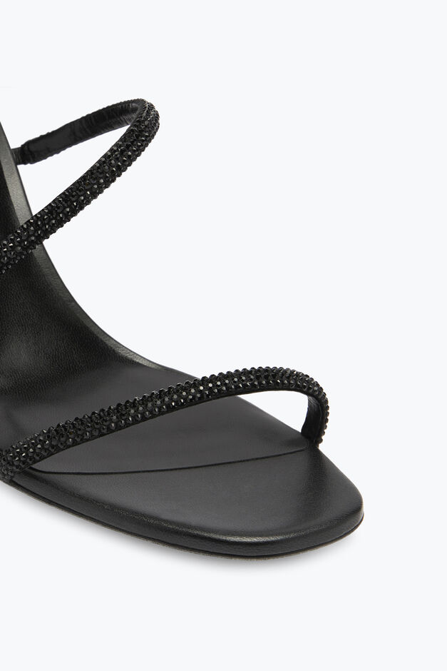 Cleo Block-Heeled Crystal Black Sandal 80 Cleo Block-Heeled Crystal Black Sandal 80
