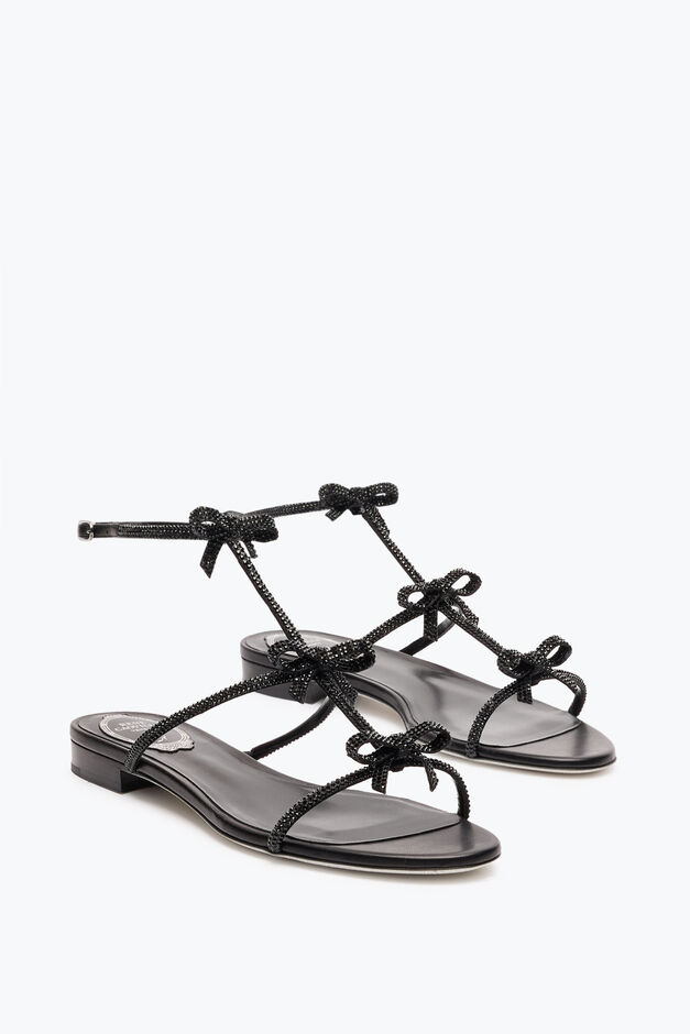 CATERINA BLACK FLAT SANDAL 10 CATERINA BLACK FLAT SANDAL 10