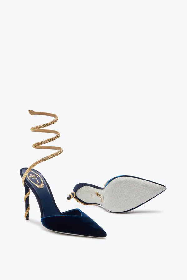 Margot Deep Blue Slingback Pump 105