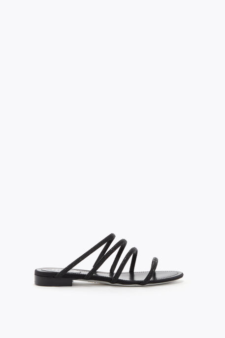 ERIN BLACK FLAT SANDAL 10