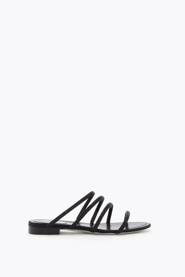 ERIN BLACK FLAT SANDAL 10