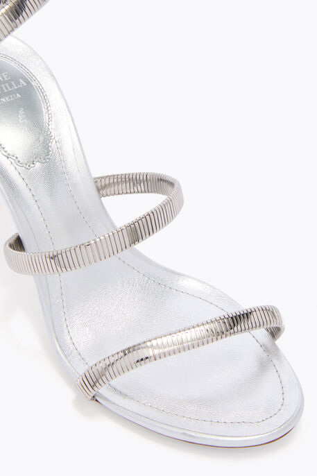 SILVER LAMB/SILVER METAL SNAKE SANDAL