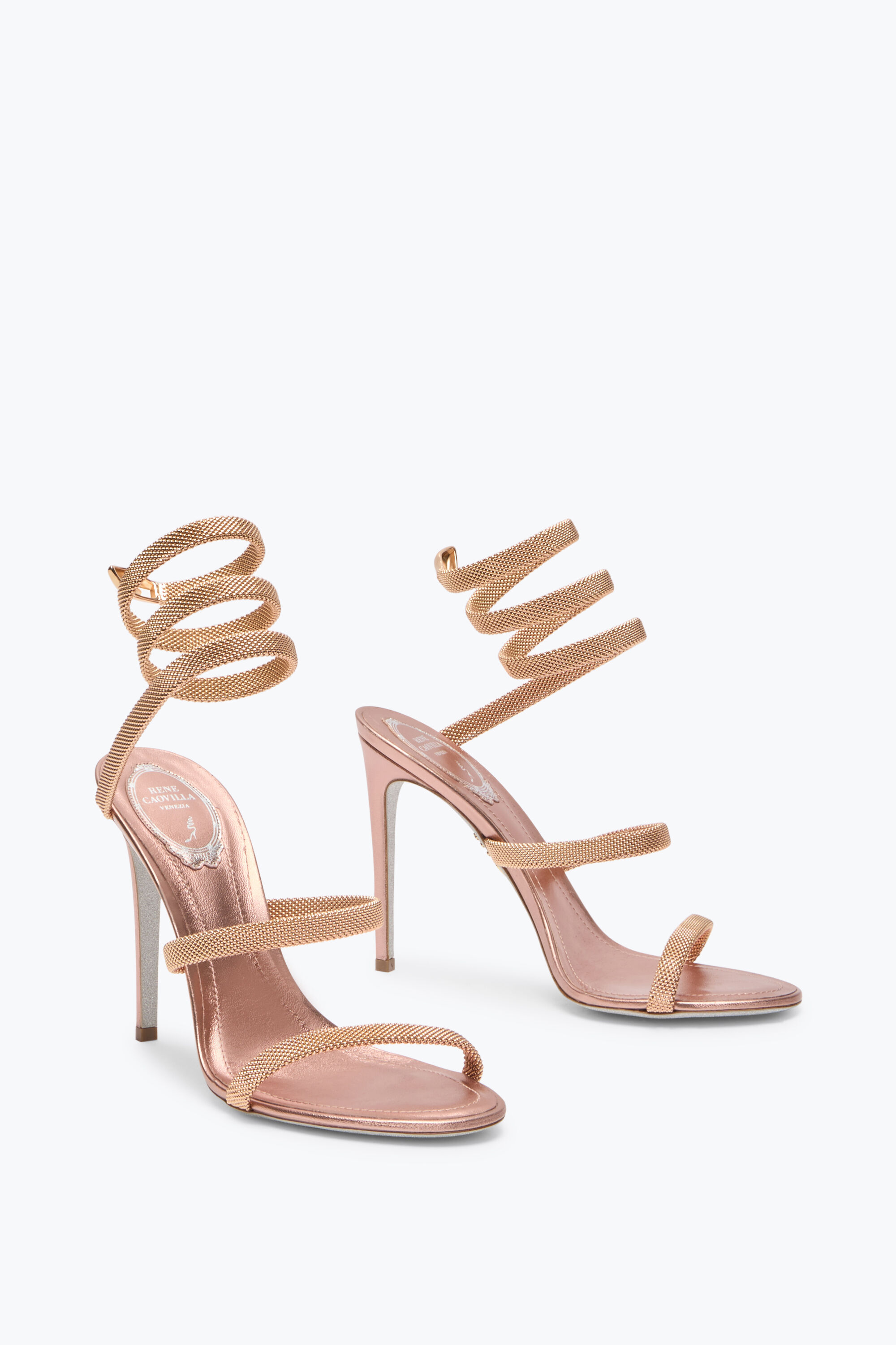 Jeweled Trigold Cleo Rose Gold Sandal 105 | Rene Caovilla®